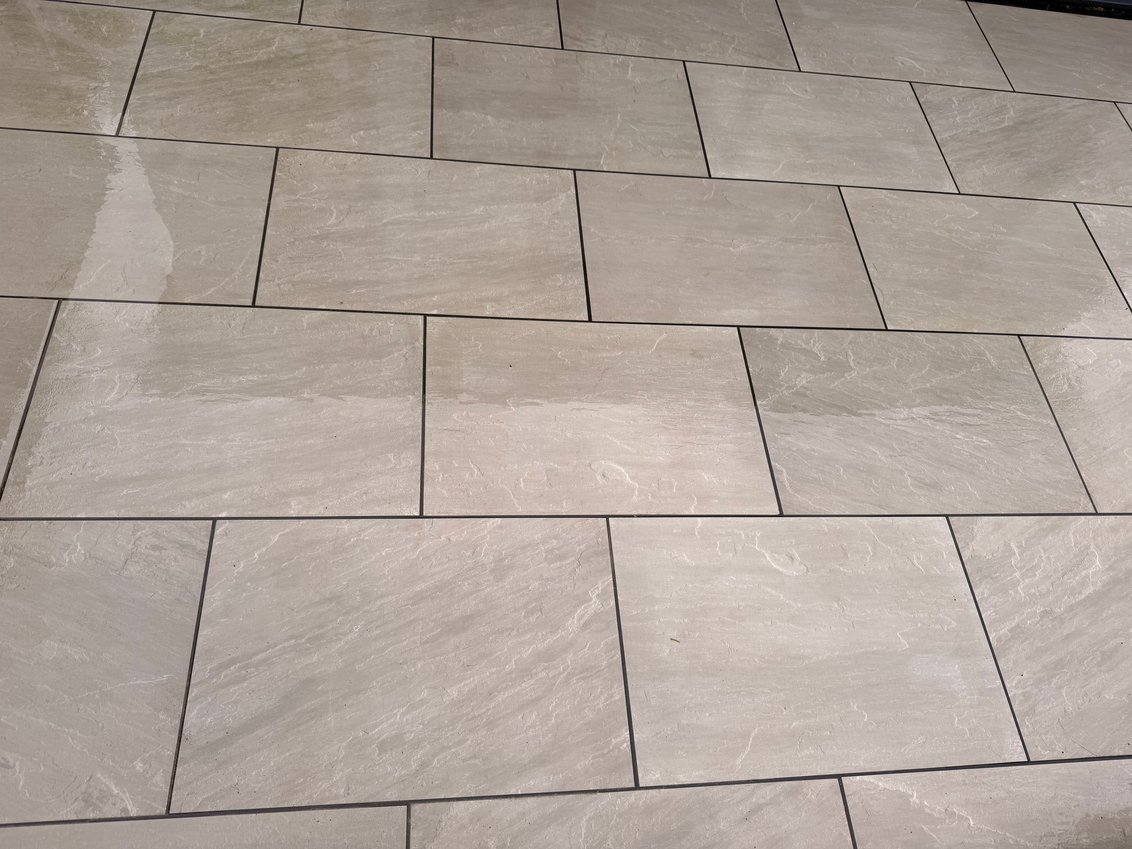 A patio after professional pressure washing